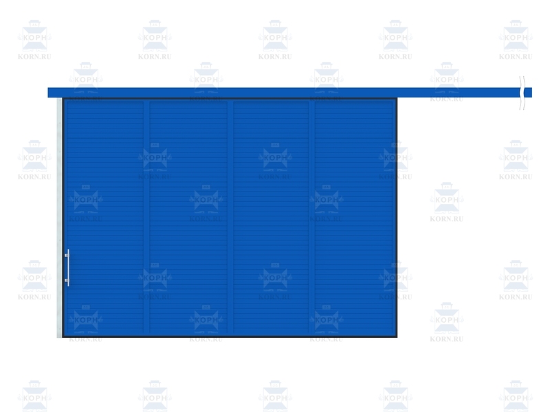 КОРН ВОП-КР-40 Откатные подвесные ворота КОРН ангарные, толщина полотна 40 мм, серия ВО и ВОК